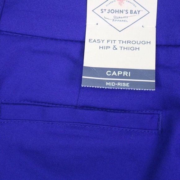 St John's Bay Secretly Slender Capri Pants Violet Purple Mid Rise 10 - Picture 8 of 11